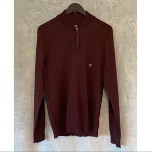 2 for $60 | Express | Eggplant / Maroon Long Sleeve Quarter Zip Sweater | Small